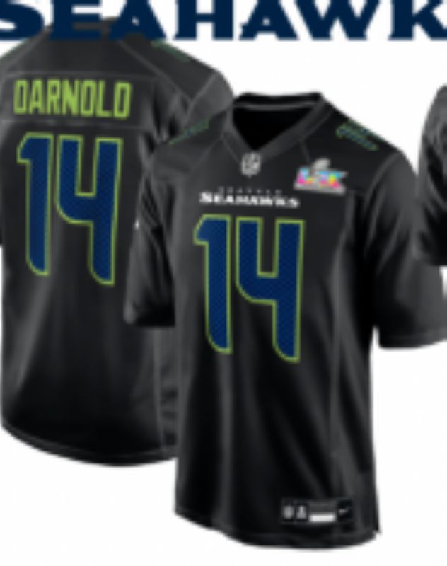 Men 2026 Seattle Seahawks #14 Darnold Black Nike Limited NFL Jersey 03